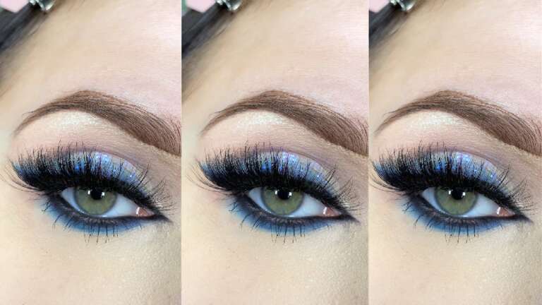 Creating a Soft Blue Smokey Cat Eyeliner Look | Natural Shadow Tutorial #shorts