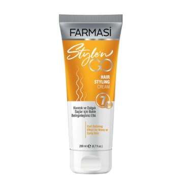 FARMASi Style'n Go Hair Styling Cream for Curly Hair, 200ml/6.76flOz - Defines and Enhances Curls - Frizz Control, Long-Lasting Hold, and Moisturizing Formula