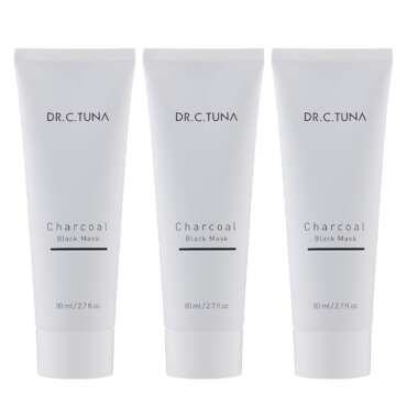 FARMASi 3-Pack Dr.С.Tuna Charcoal Black Mask - Deep Cleansing Pore Minimizing Detoxifying Skin Care Acne Treatment Impurity Removal Facial Mask Revitalizing Natural Ingredients