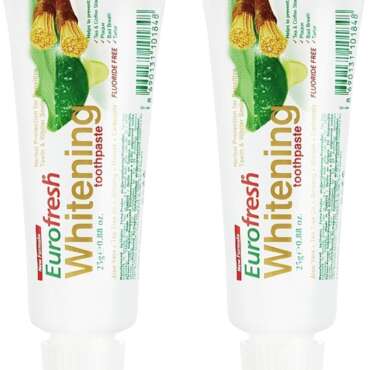 Farmasi 2-Pack EuroFresh Whitening Toothpaste (25g/0.88Oz) - Oral Care Enamel Care Fresh Breath Daily Oral Hygiene Bright Smile Teeth Whitening