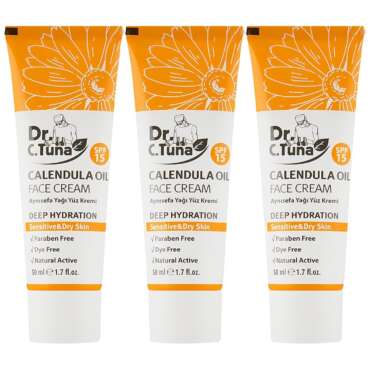 FARMASi 3-Pack Dr C Tuna Calendula Oil Face Cream - Soothing Moisturizer Skin Repair Natural Hydration Sensitive Skin Care Gentle Formula Daily Use Nourishing