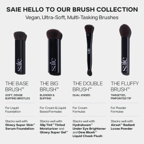 Saie The Fluffy Brush - Soft, Multi-Use Pressed + Loose Powder Brush - Fluffy Makeup Brush with Tapered Tip for Precise Application - Vegan, Cruelty-Free (1 Count) - Image 6