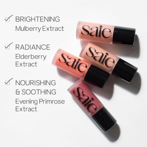 Saie Mini Glowy Super Gel Lightweight llluminator & Makeup Primer - Starglow (0.5 oz) + Dew Blush - Lightweight Liquid Blush with a Blendable + Buildable Cream Finish - Poppy (.40 oz) - Image 5