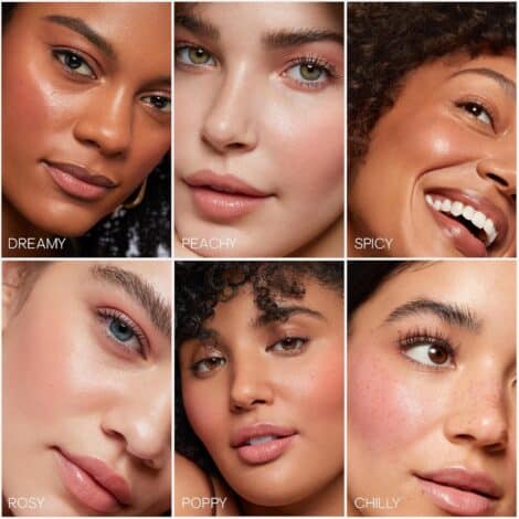 Saie Mini Glowy Super Gel Lightweight llluminator & Makeup Primer - Starglow (0.5 oz) + Dew Blush - Lightweight Liquid Blush with a Blendable + Buildable Cream Finish - Poppy (.40 oz) - Image 7