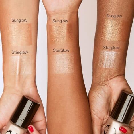 Saie Glowy Super Gel Lightweight Illuminator - Wear Alone or Under Makeup For Glowy Skin - Starglow (1 oz) Bundled With Dew Blush - Lightweight, Blendable, Buildable Cream Gel Blush - Chilly (0.40 oz) - Image 4