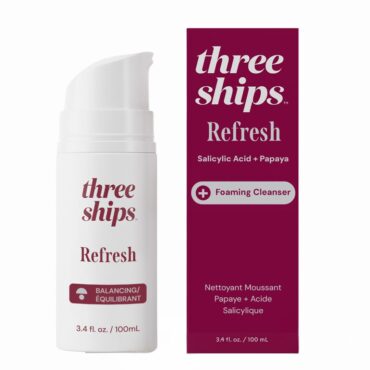 Three Ships Refresh Papaya And Salicylic Acid Cleanser - Natural Face Cleanser For Combination Or Oily Skin