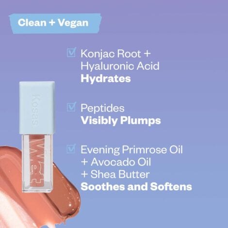 Kosas Wet Lip Oil Gloss - Hydrating Lip Plumping Treatment with Hyaluronic Acid & Peptides, Non-Sticky Finish (Unhooked) - Image 5