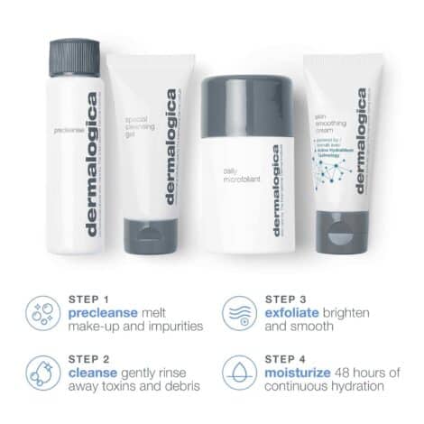Dermalogica Discover Healthy Skin Kit - Includes: Precleanse, Face Wash, Face Exfoliator, & Moisturizer - Wash Away Impurities To Reveal Glowing Skin - Image 2