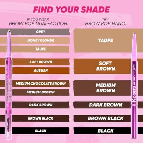 Kosas Brow Pop Nano - Ultra-Fine 1mm Brow Pencil Precision Tip - Natural-Looking Eyebrows with Finest Hairlike Stroke - All Day Wear, Hypoallergenic, Safe for Sensitive Skin- Brown Black - Image 7