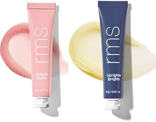 RMS BeautyLiplights Cream Lip Gloss (Bare) & Lipnights Overnight Lip Mask, Hydrating Lip Tint & Lip Balm with Jojoba Oil, Shea Butter & Coco Butter