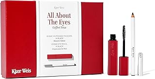 Kjaer Weis All About Eyes Gift Set - Certified Organic Volumizing Im-Possible Mascara Black with Long Lasting Iconic Black Pencil